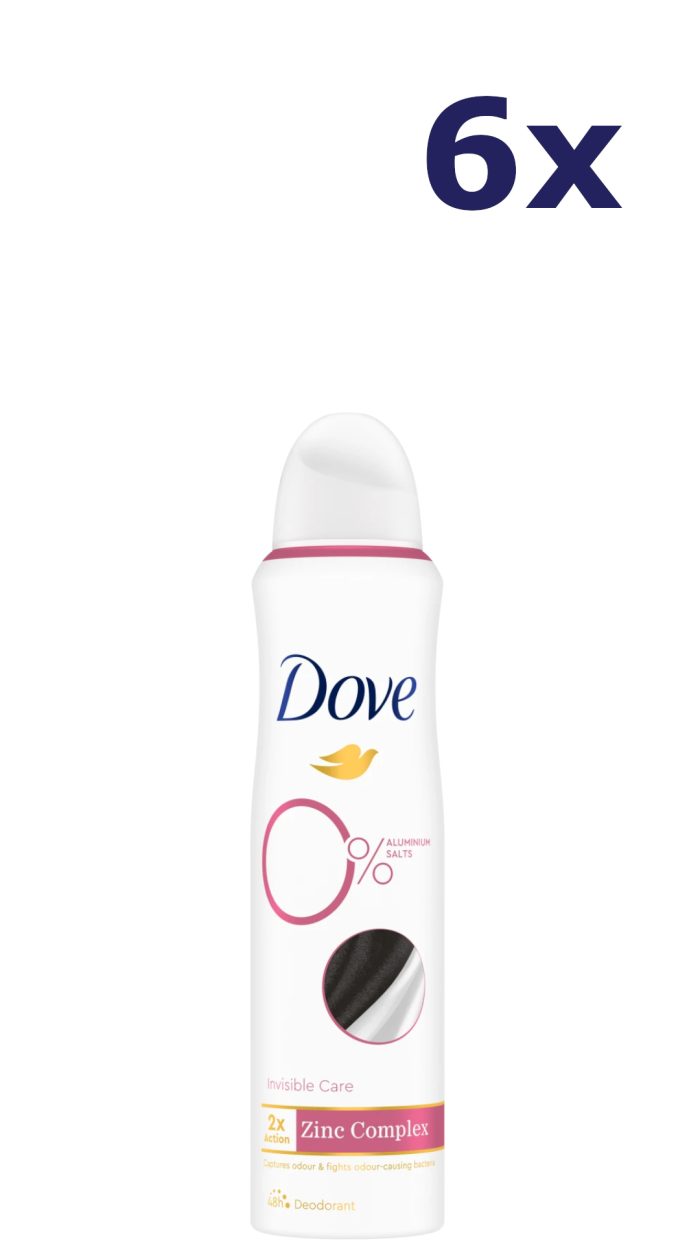 6x Dove Deo spray - 150ml - 0% invisible care