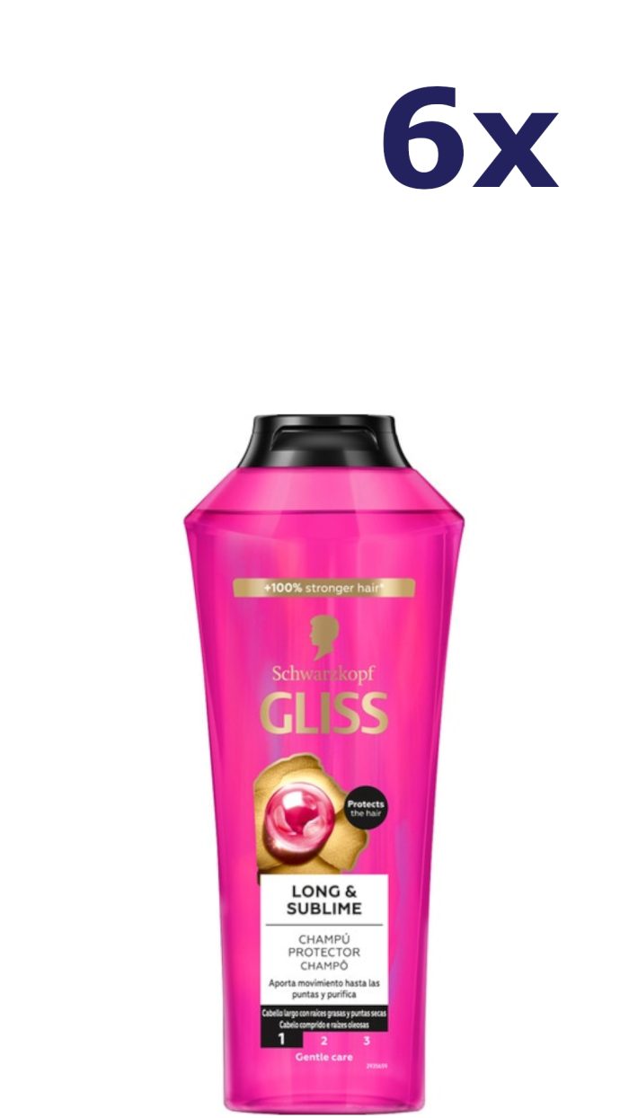 6x Gliss-Kur Shampoo – Long & Sublime 400 ml