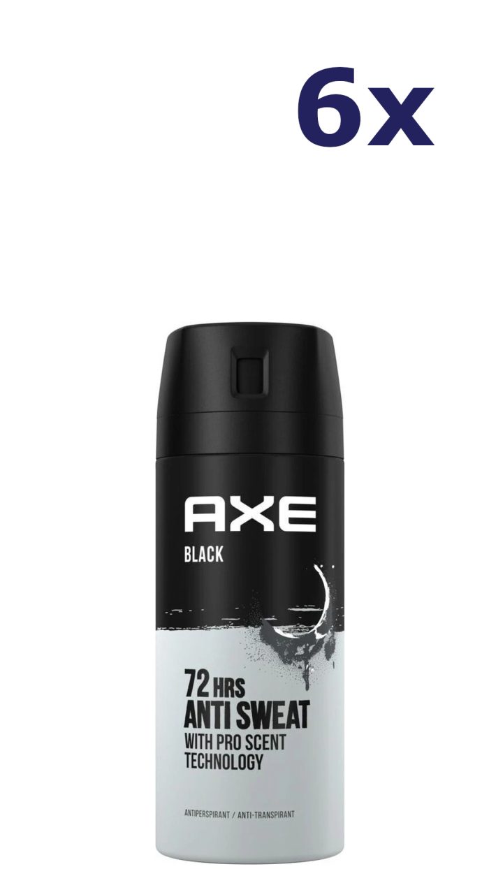 6x Axe Deospray - Black Dry 150 ml