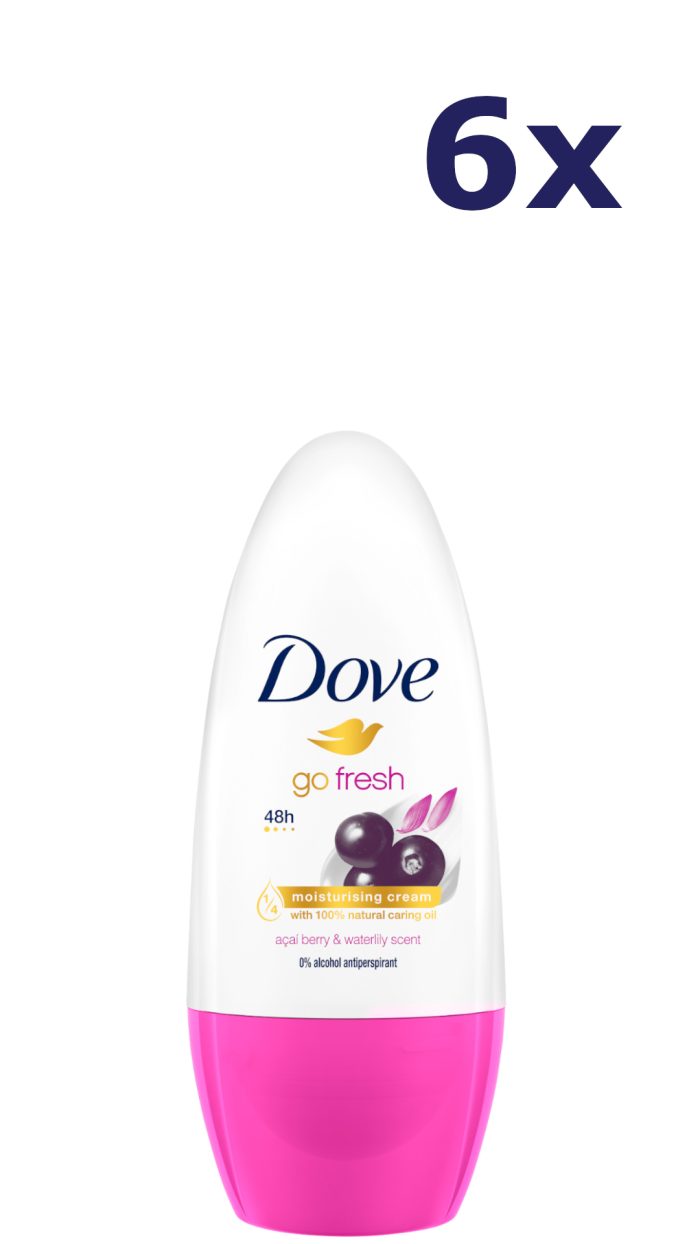 6x Dove deodorant Go Fresh Acai Berry And Waterlily 50ml