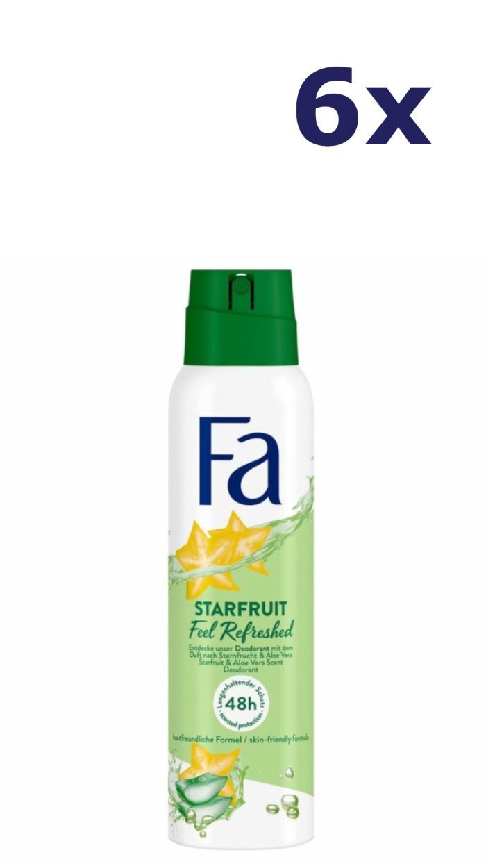 6x Fa Deo Spray 150 ml Starfruit Feel Refreshed