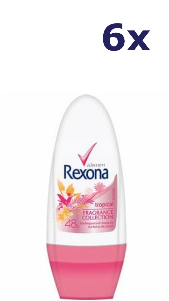 6x Rexona Deo Roll-on - Tropical 50 ml