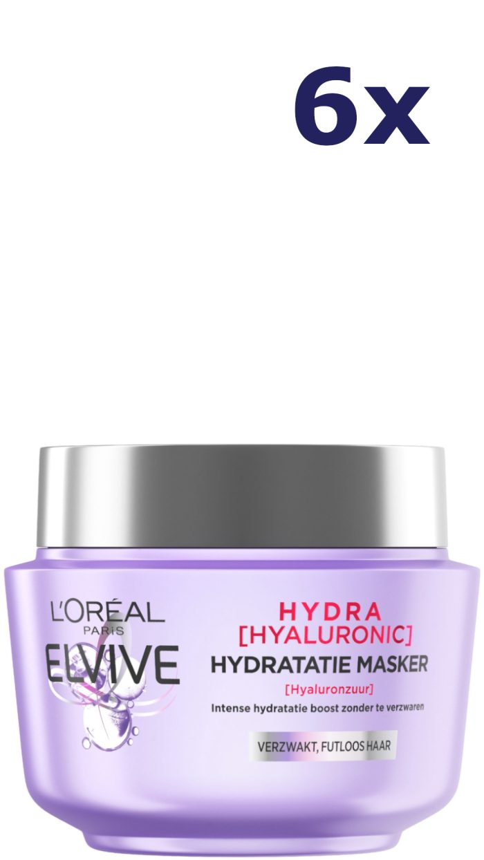 6x L'Oréal Paris Elvive Hyaluronic Hydratatie Masker 300ml