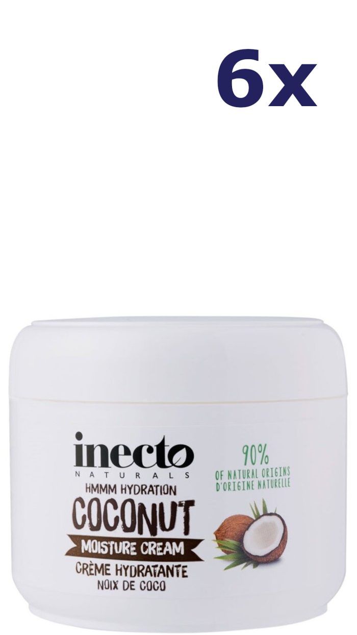 6x Inecto Naturals Coconut Vochtinbrengende Crème 250ml