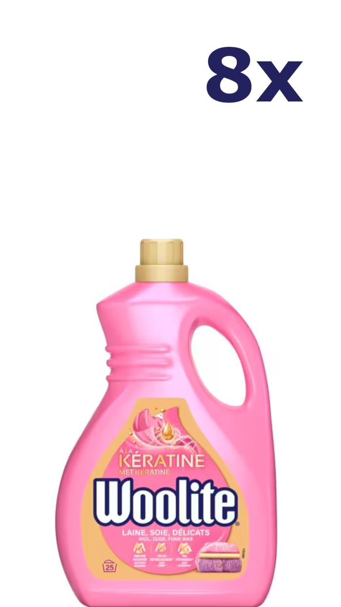 8x Woolite Liquid - 25sc1.5L - delicate textielen - met keratine