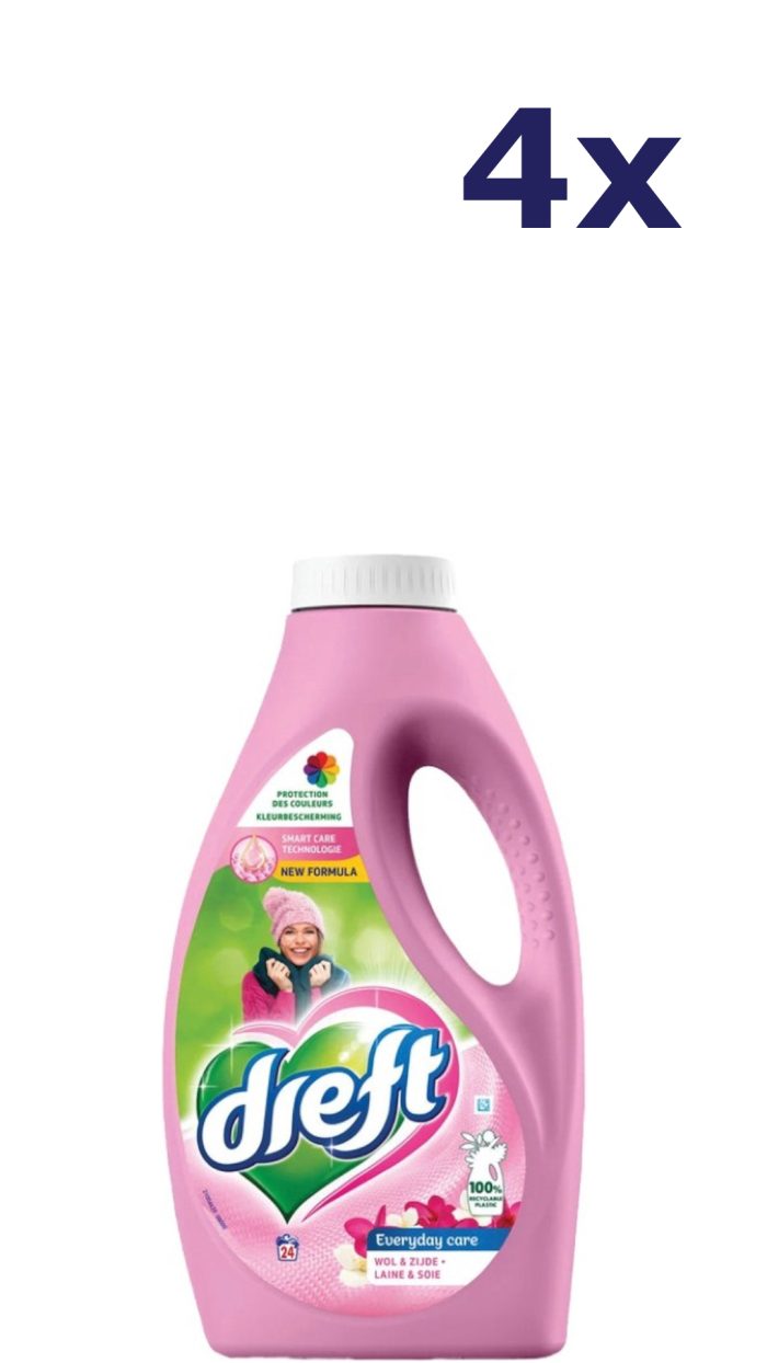 4x Dreft Liquid - 24sc1,32L - every day care morning wol & zijde