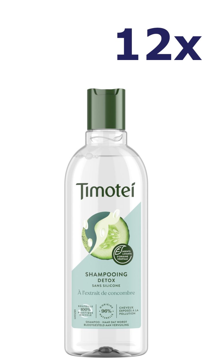 12x Timotei Shampoo - 300ml - detox komkommer extract