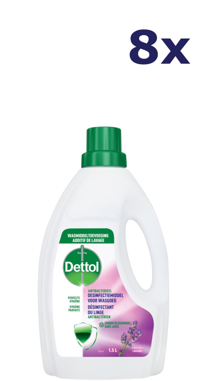 8x Dettol HC Liquid wasmiddeltoevoeging - 1,5L - lavendel