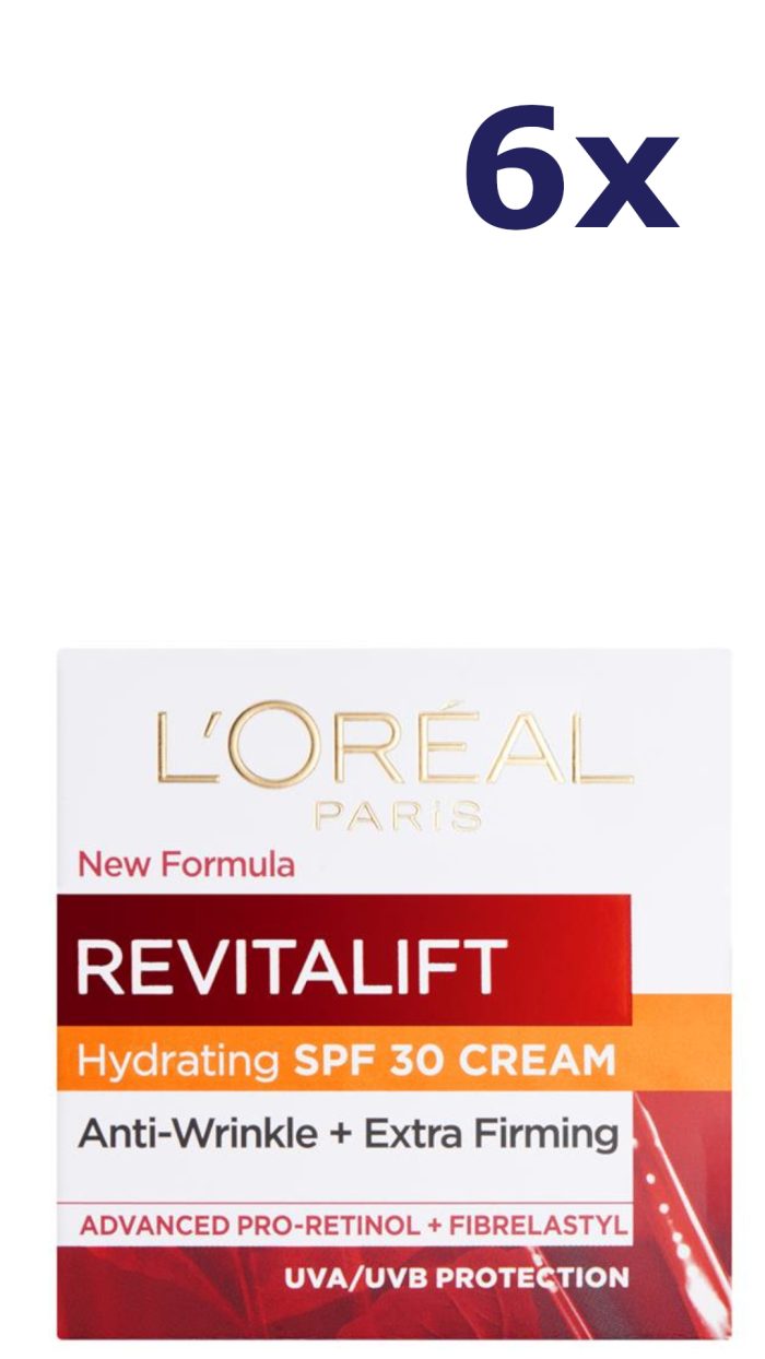 6x L'Oréal Gezicht - Dagcreme Revitalift Classic SPF30 50ml