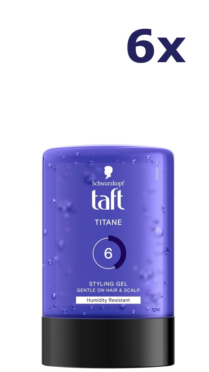 6x Taft Gel Tottle 300ml Titane Hold 6