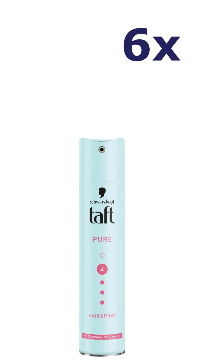 6x Taft Hairspray 250ml Pure Hold 4