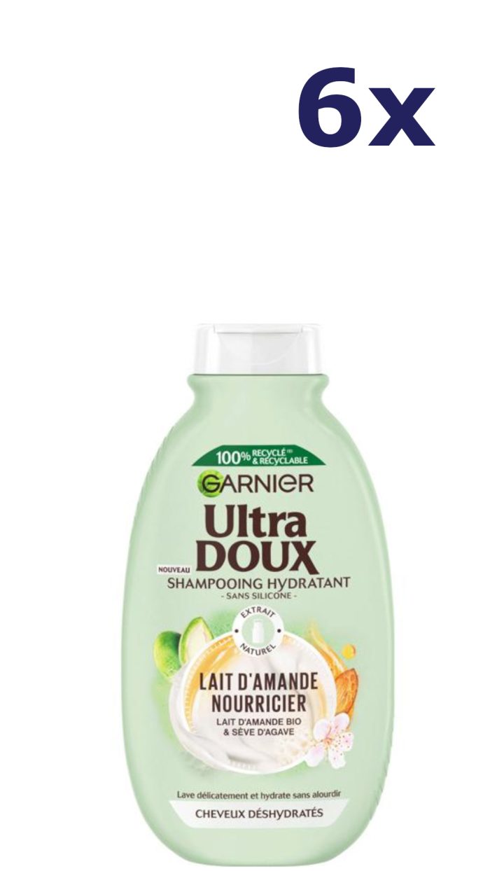 6x Garnier Ultra doux 250ml shampoo amandelmelk