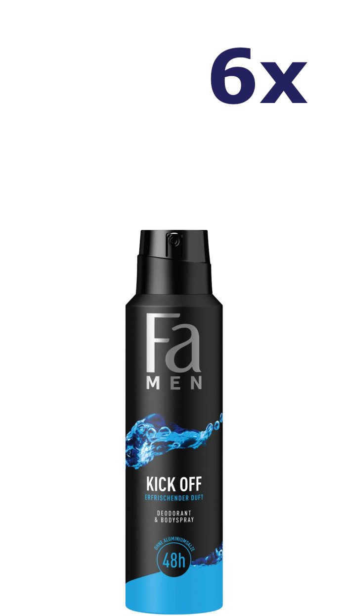 6x Fa Deospray Men - Kick Off 150 ml