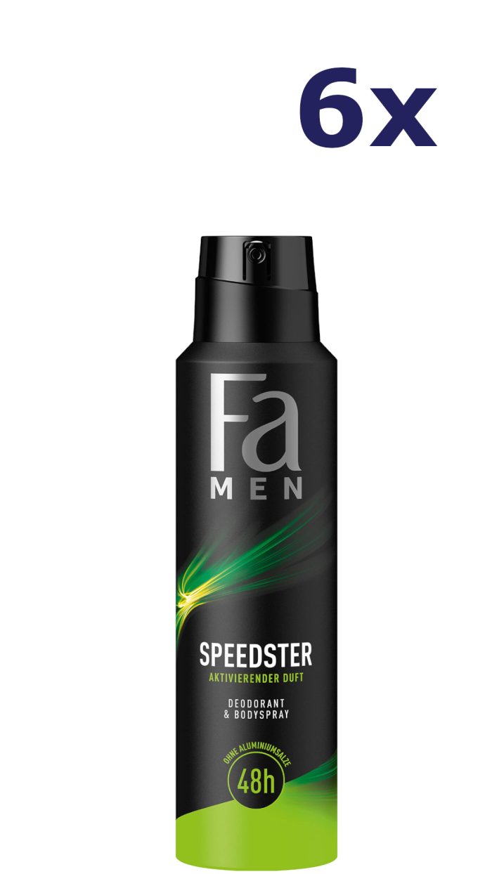 6x Fa Deospray Men - Speedster 150 ml