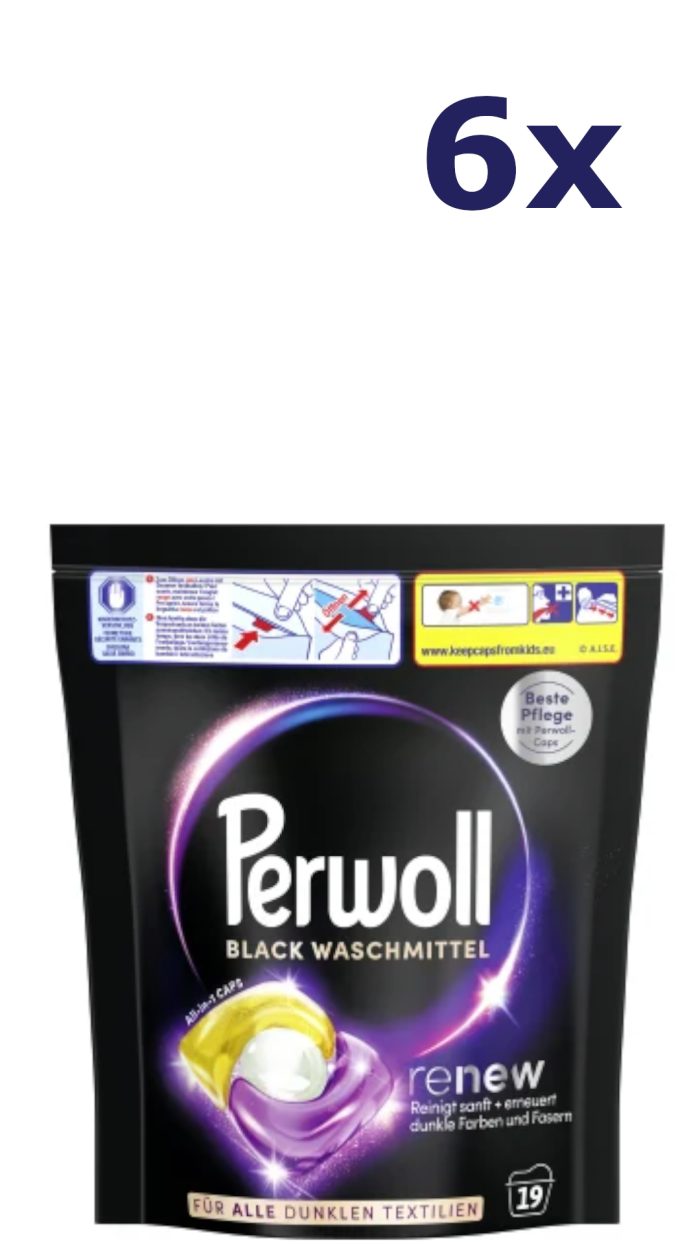 6x Perwoll Caps - 19sc256gr - renew & Black