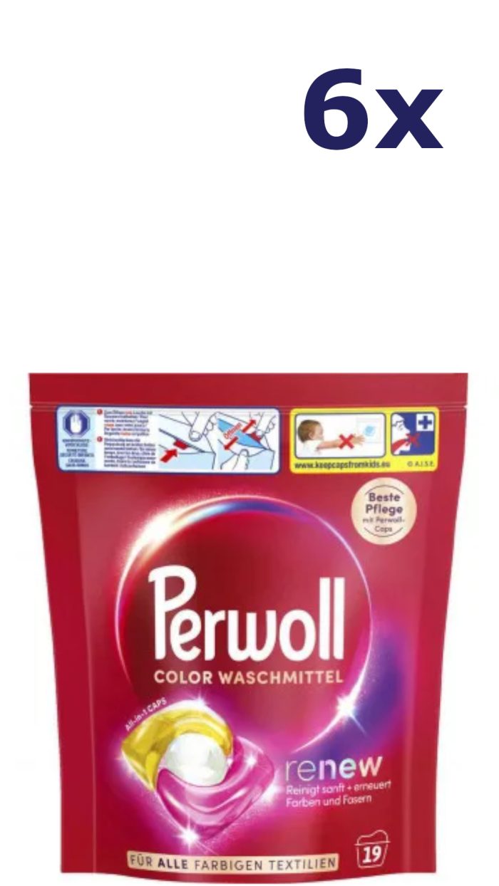 6x Perwoll Caps - 19sc256gr - renew & color