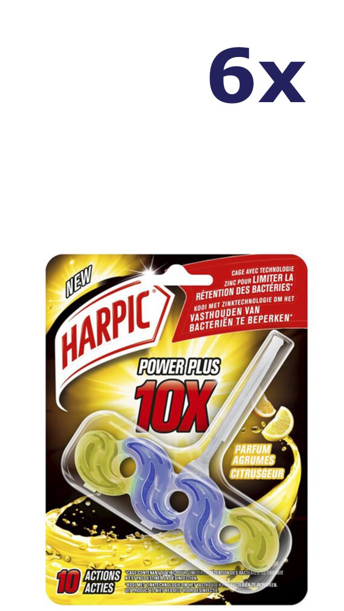 6x Harpic 35gr power plus toiletblok citrus