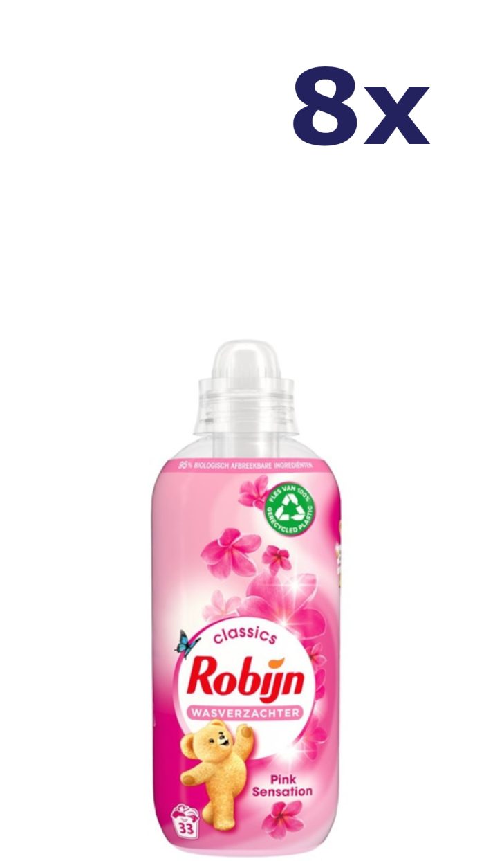 8x Robijn Wasverzachter - 33sc825mL - pink sensation