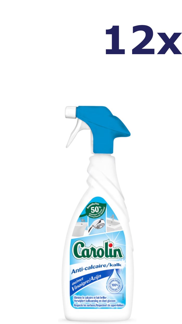 12x Carolin Spray - 650ml - anti-kalk - azijn