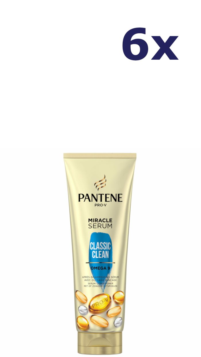 6x Pantene 200ml conditioner miracle serum classic clean