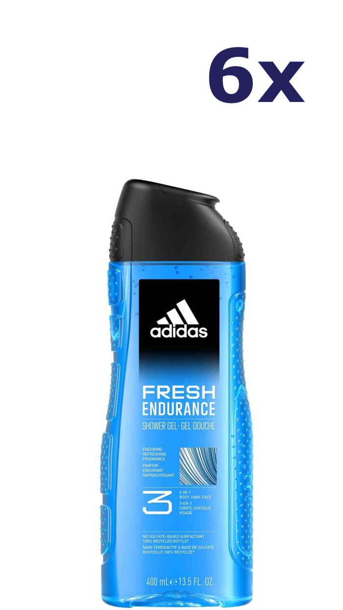 6x Adidas fresh endurance man douchegel 400ML