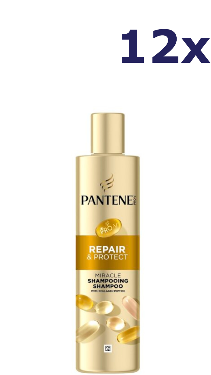 12x Pantene Shampoo - 250ml - miracle serum repair & protect