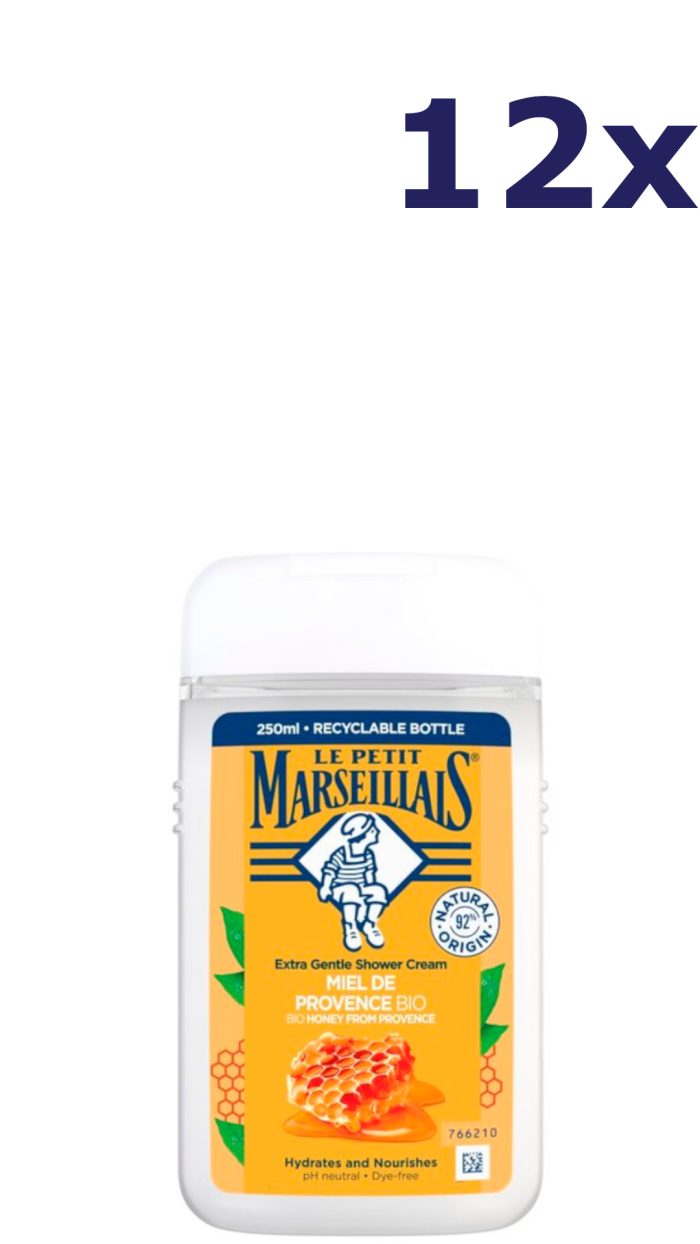 12x Le Petit Marseillais 250 ml douchegel honing