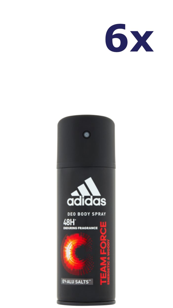 6x Adidas Deo Spray 150Ml Team Force