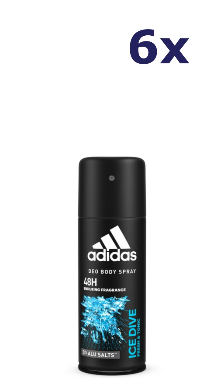 6x Adidas Deo Spray 150ml Ice Dive