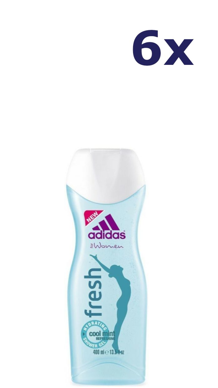 6x Adidas 400ml shower fresh for women douchegel