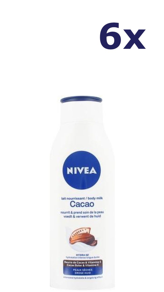 6x Nivea Bodylotion - Cacao 400 ml