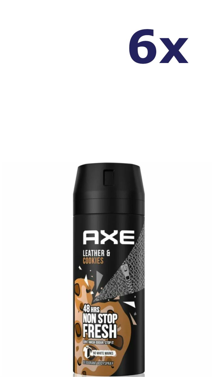 6x Axe deospray leather and cookies 150ML