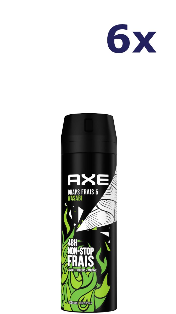 6x Axe 200ml deo spray wasabi