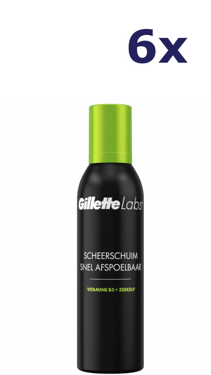 6x GilletteLabs Scheerschuim Snel Afspoelbaar 240 ML