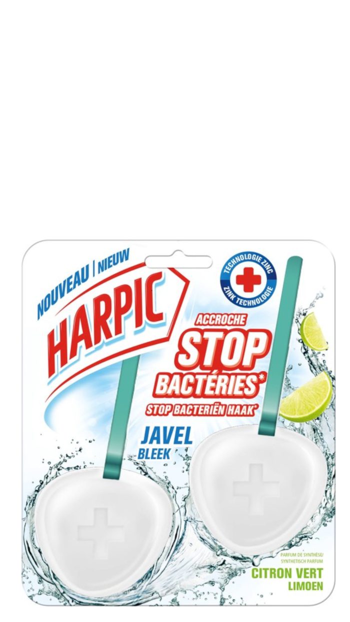 Harpic 40gx2 toiletblok stop bacteria bleek