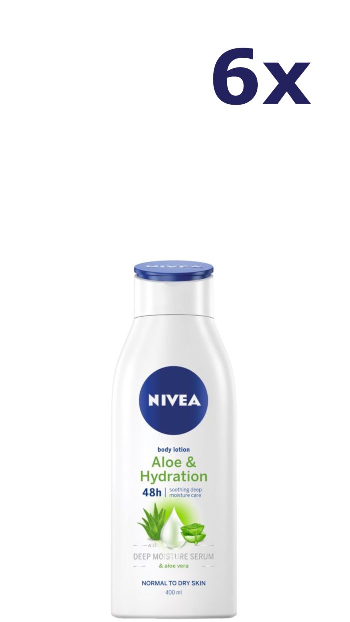 6x Nivea Bodylotion 400ml Aloe & Hydration