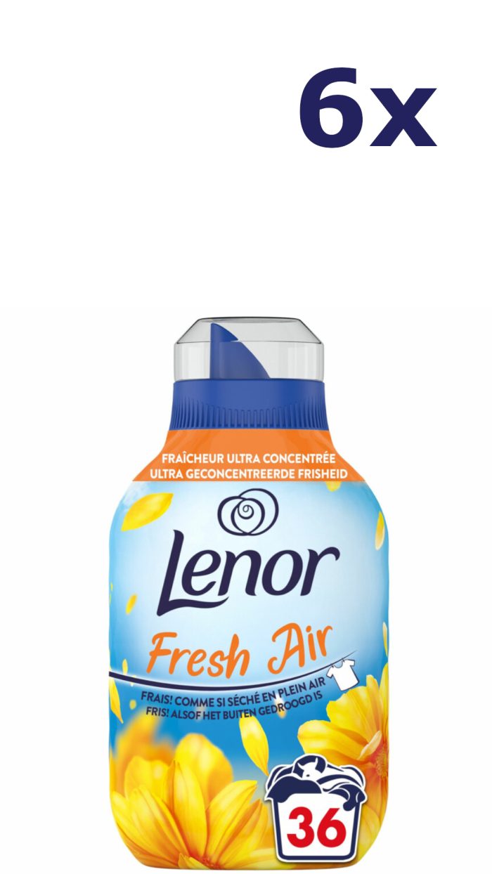 6x Lenor Wasverzachter - 36sc504ml - fresh air - stralende zon