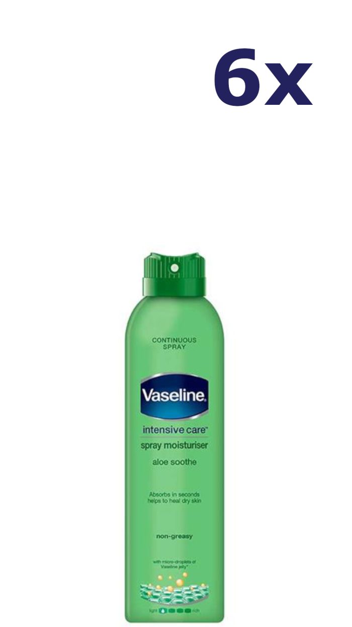 6x Vaseline Intensive Care Spray Moisture Aloe vera 190ml