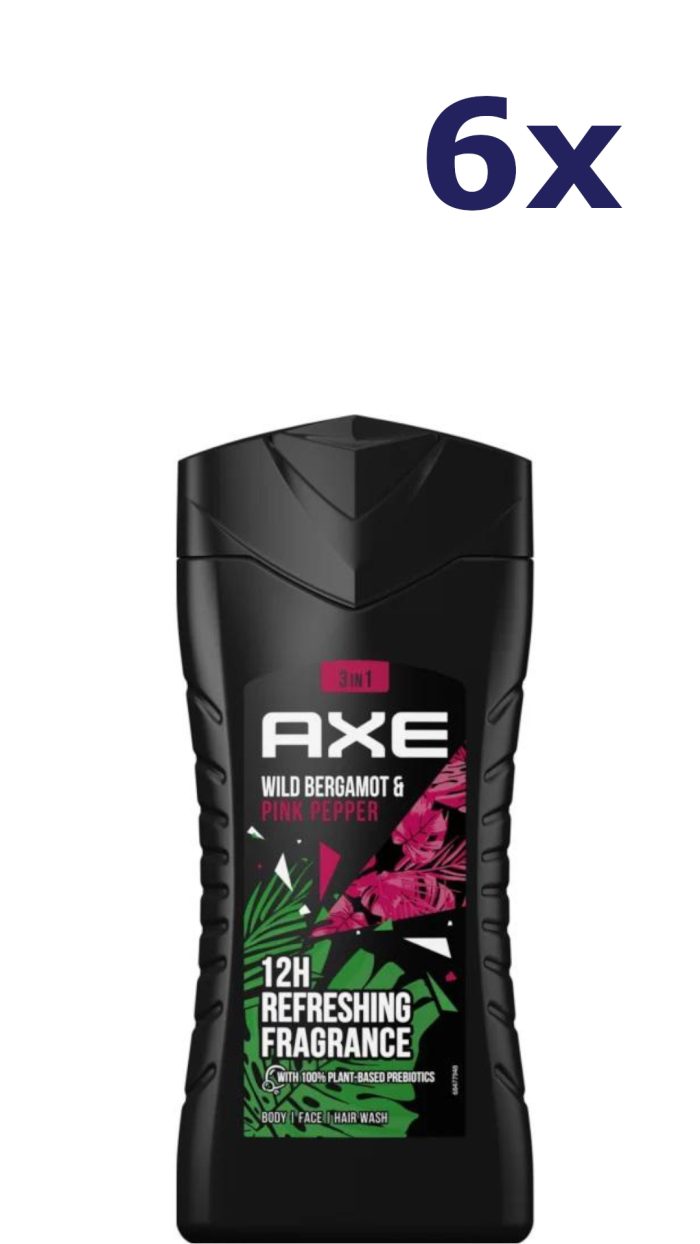 6x Axe Douchegel - Fresh Bergamot 250 ml