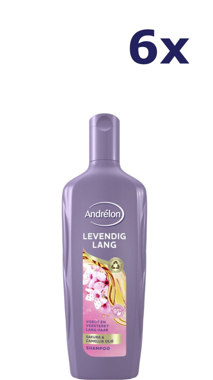 6x Andrelon Shampoo - Levendige Lang 300 ml