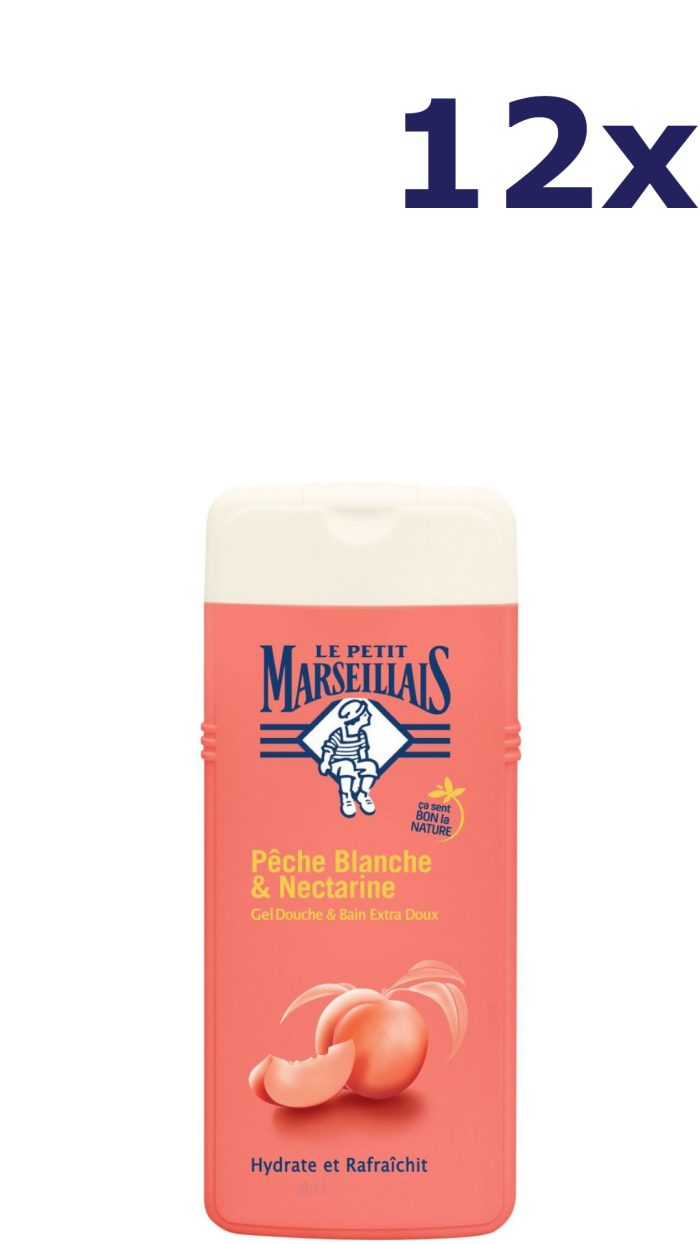 12x Le Petit Marseillais douchegel 400ML peche blanche & nectarine