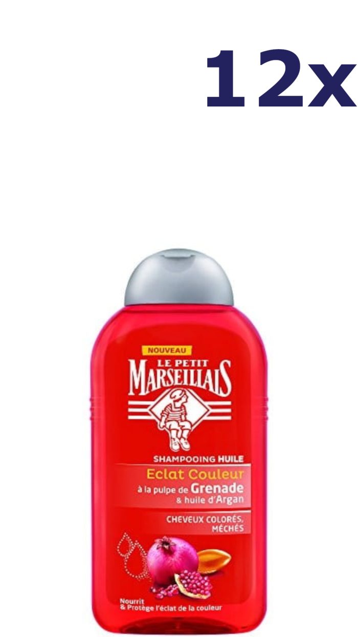 12x Le Petit Marseillais shampoo Granaatappel argan gekleurd haar 250ML