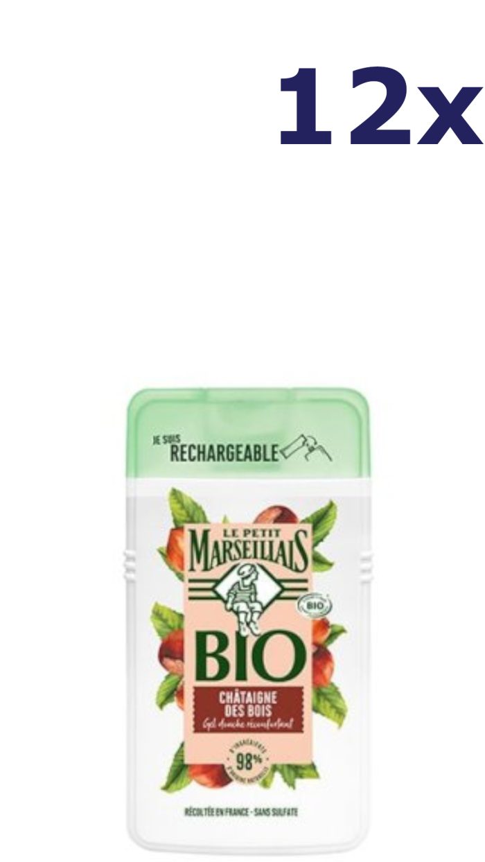 12x Le Petit Marseillais Gel Douchegel Bio chantaigne de bois