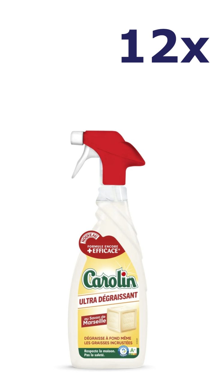 12x Carolin 650ML spray multi-oppervlakken ontvetter marseille zeep