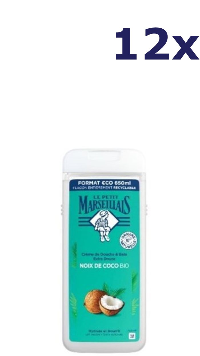 12x Le Petit Marseillais douche & bad 650ML Coco