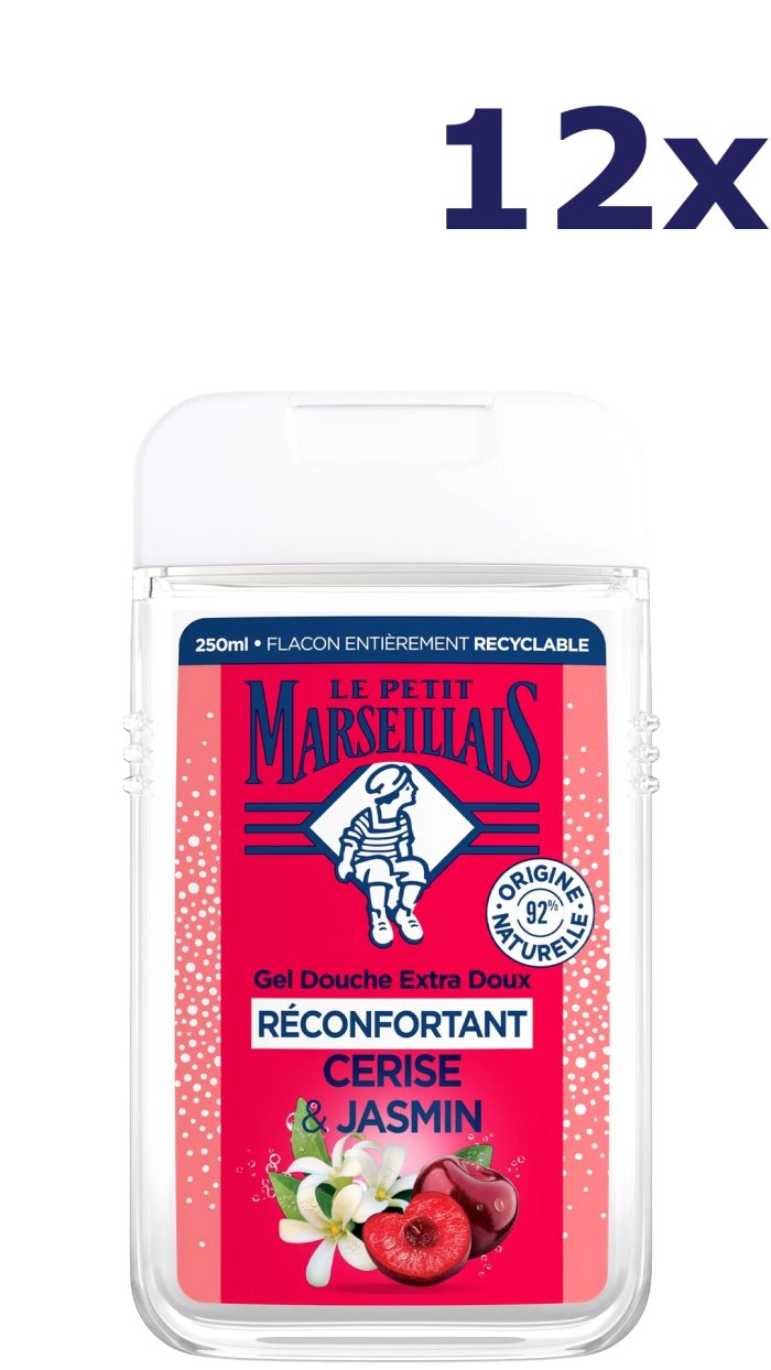 12x Le Petit Marseillais douchegel 250ML Reconfortant cerise & jasmin