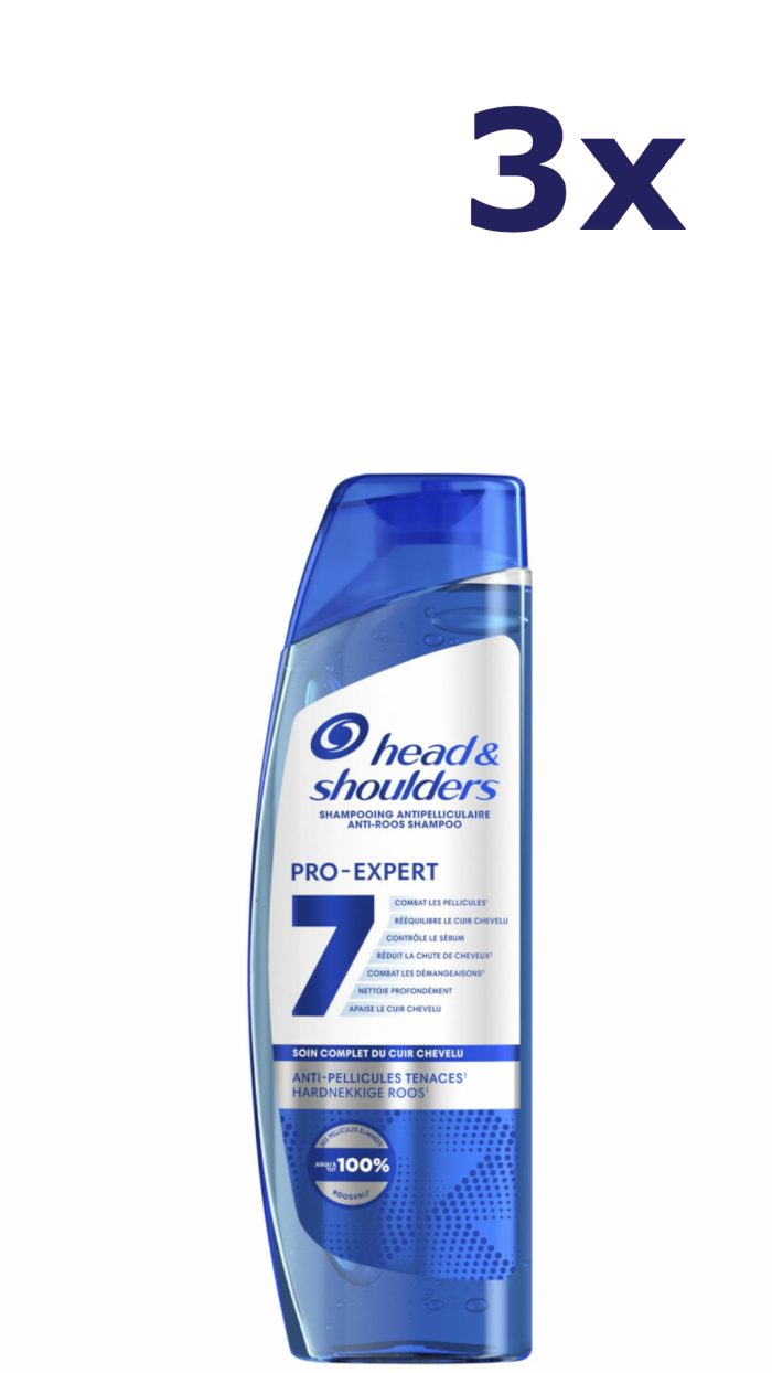 3x Head & Shoulders Shampoo Pro-Expert 7 Hardnekkige Roos 250ML