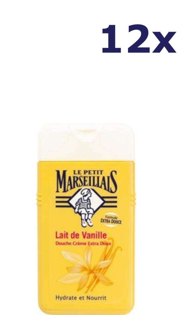 12x Le Petit Marseillais Lait de Vanille 250ml douchegel