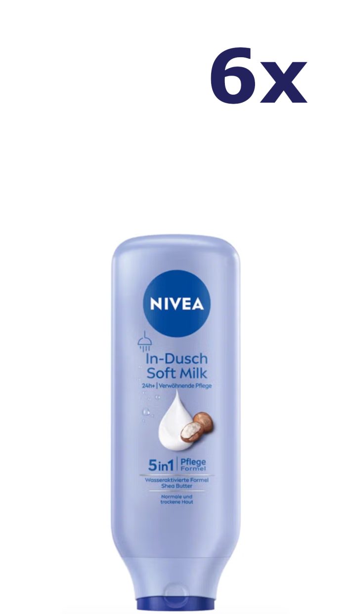 6x Nivea Body zijdezachte in shower bodymilk 400ML