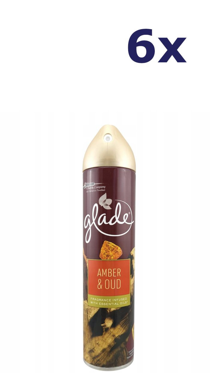 6x Glade luchtverfrisser amber & oud 300ML